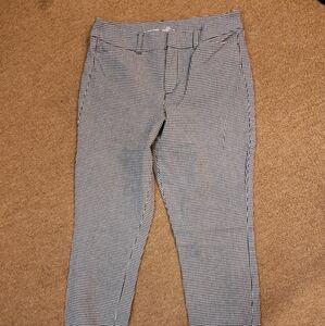 Old Navy Women's PIXIE High Rise Secret Slim Black White Checkered Pants Size 4